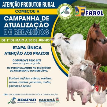 Campanha de Atualização de Rebanhos é iniciada