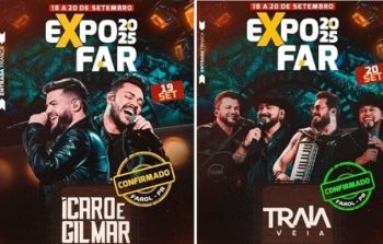 EXPOFAR 2025: primeiros shows anunciados com Ícaro & Gilmar e Traia Véia